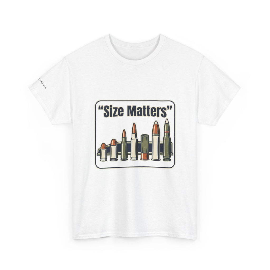 Size Matters Ammo T-Shirt — Funny Shooting/Ballistics Tee