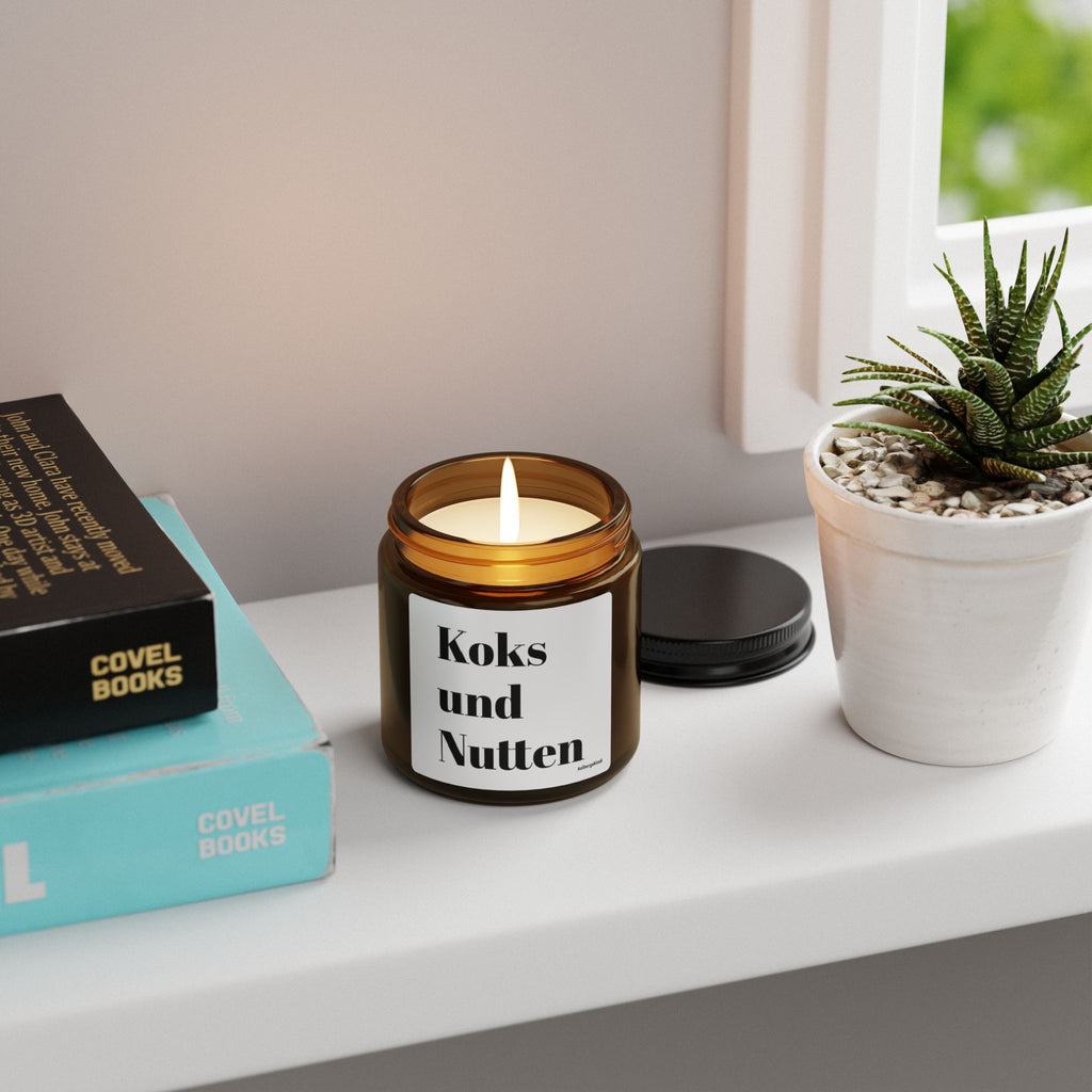Soy Candle — "Koks und Nutten" Amber Jar (Scented, Multi-Size)