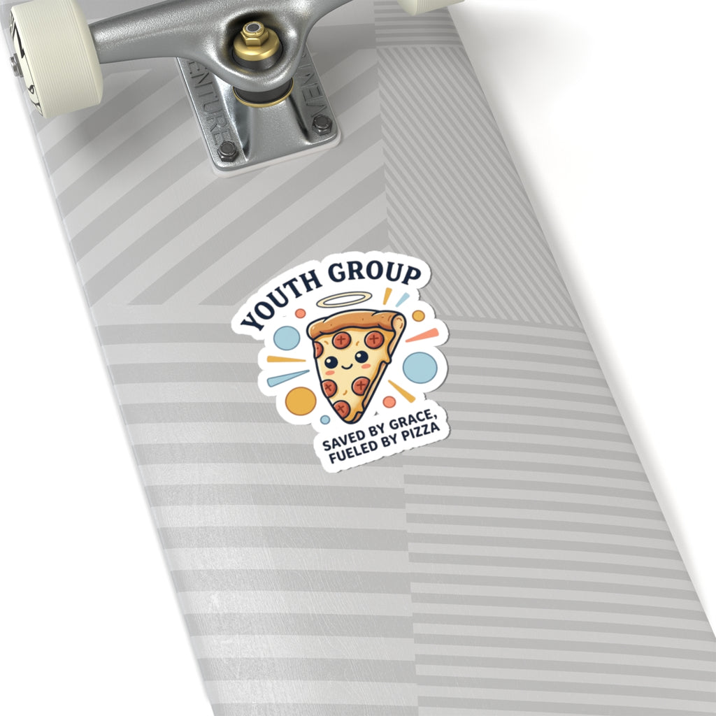 Saved by Grace Pizza Sticker | Christian Memes, Youth Group