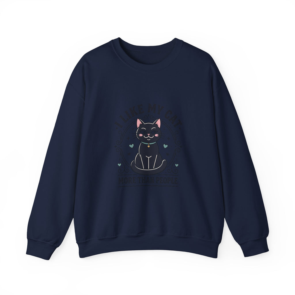 I Like My Cat More Than People Sweatshirt | Black Cat, Funny Cat Shirt, Witchy Cat