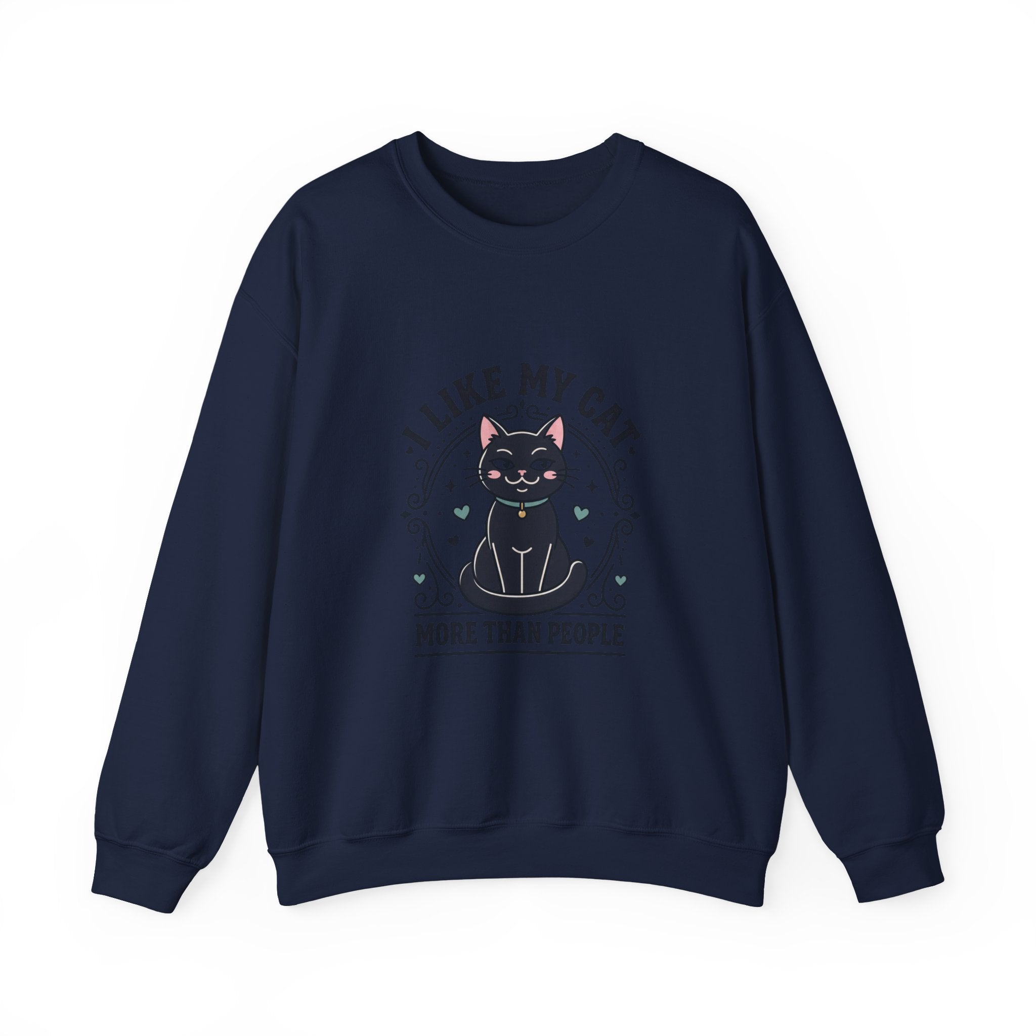 I Like My Cat More Than People Sweatshirt | Black Cat, Funny Cat Shirt, Witchy Cat