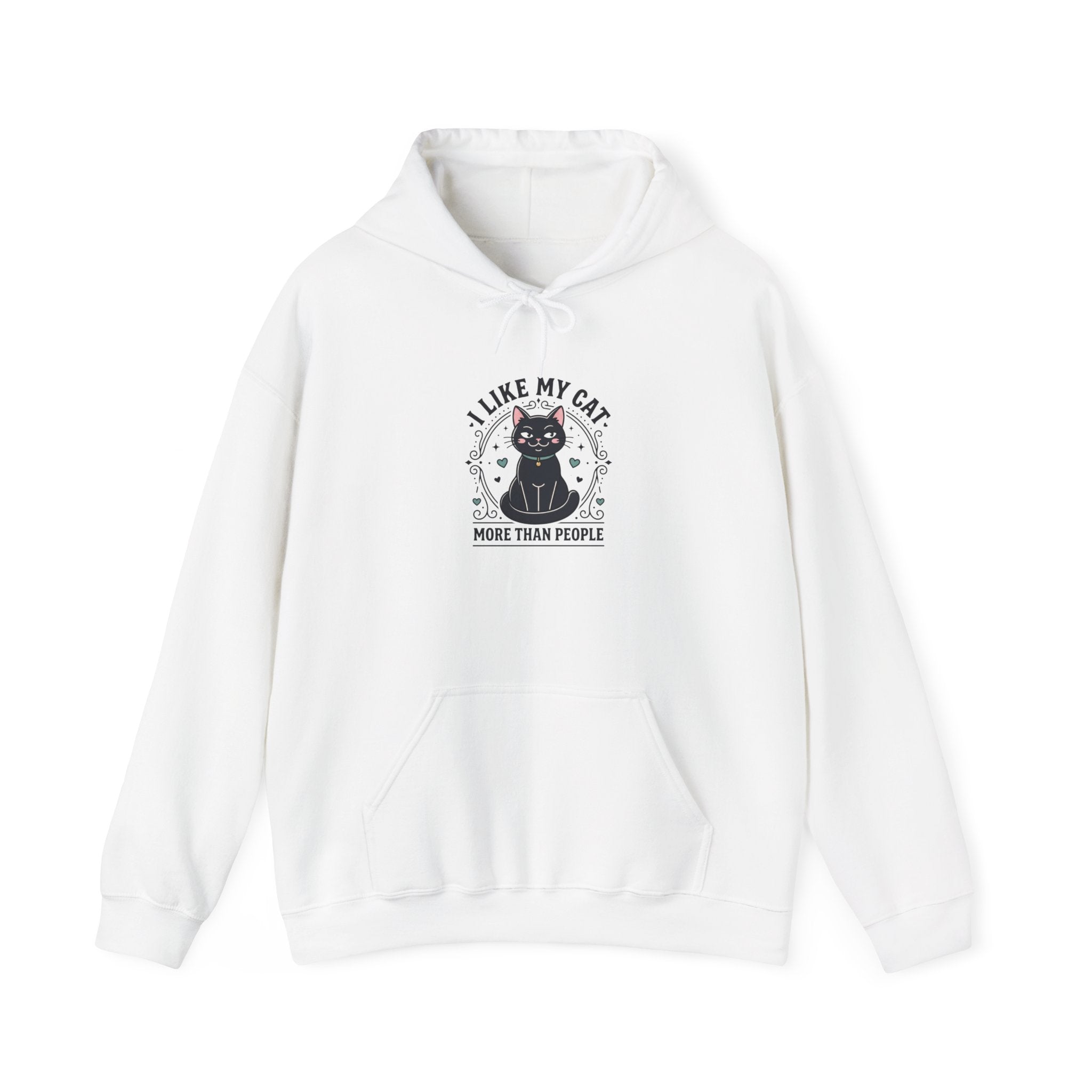 I Like My Cat More Than People Hoodie | black cat, witchy cat, funny cat