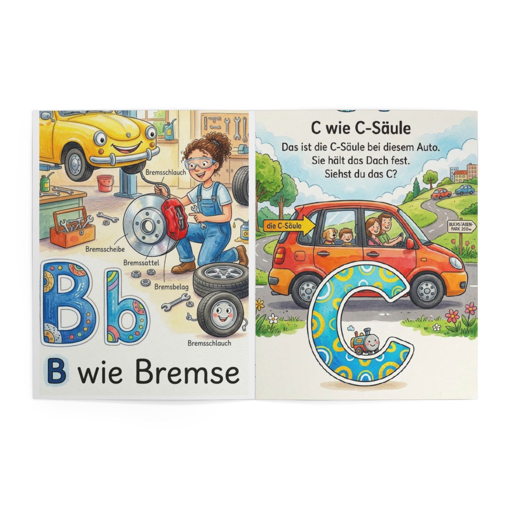 Das Auto-Alphabet für kleine Mechaniker