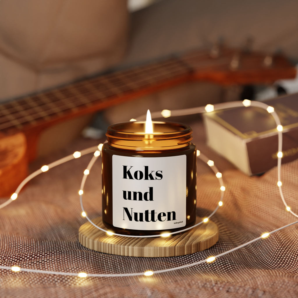 Soy Candle — "Koks und Nutten" Amber Jar (Scented, Multi-Size)