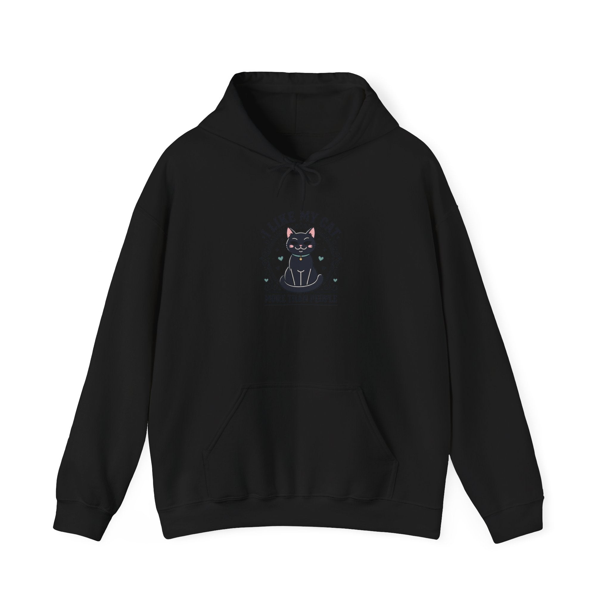 I Like My Cat More Than People Hoodie | black cat, witchy cat, funny cat