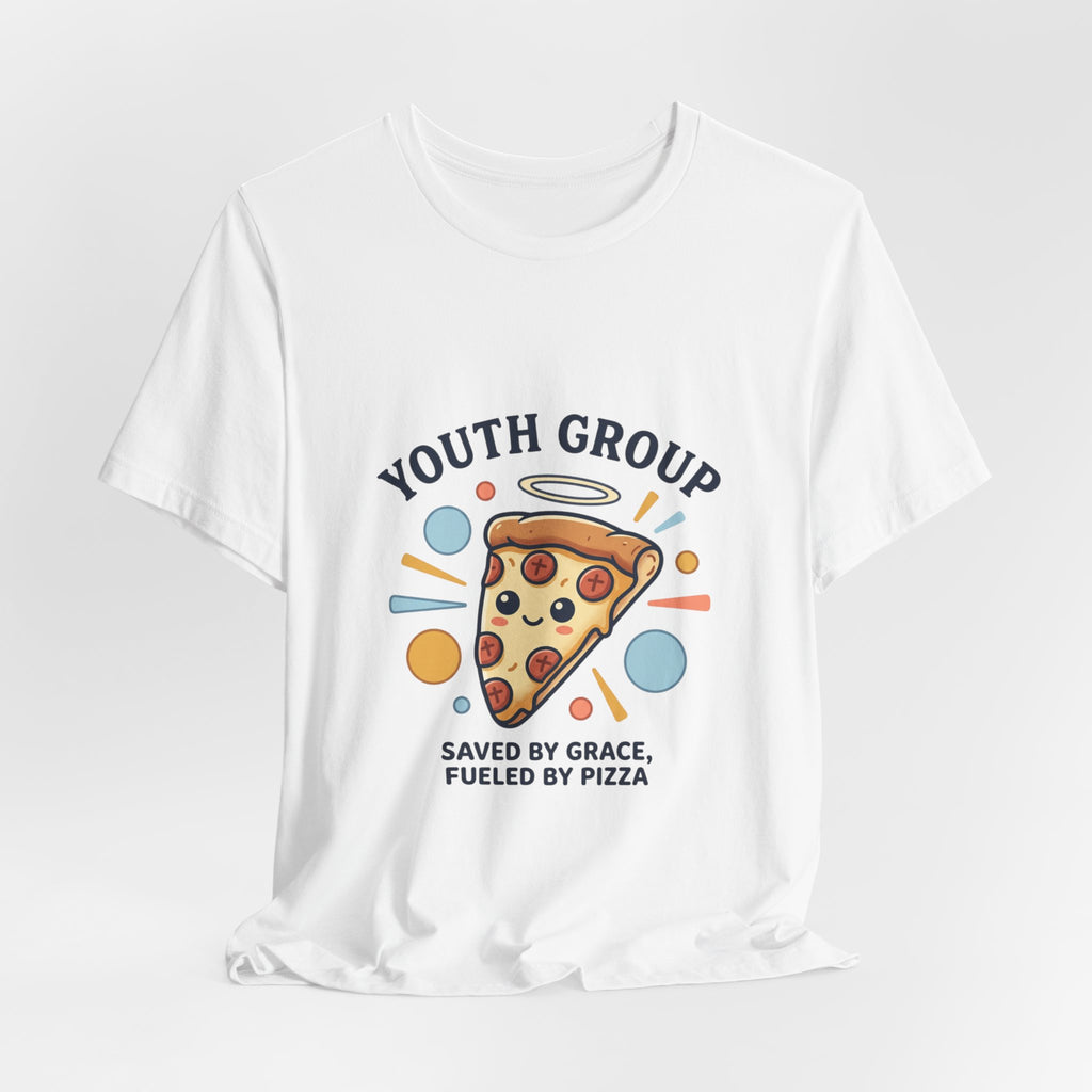 Saved by Grace Pizza Tee | Christian memes, youth group retro church tee