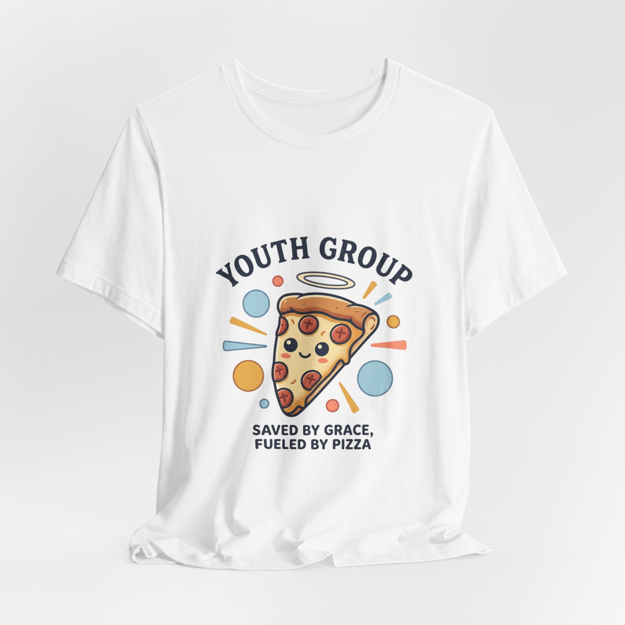 Saved by Grace Pizza Tee | Christian memes, youth group retro church tee