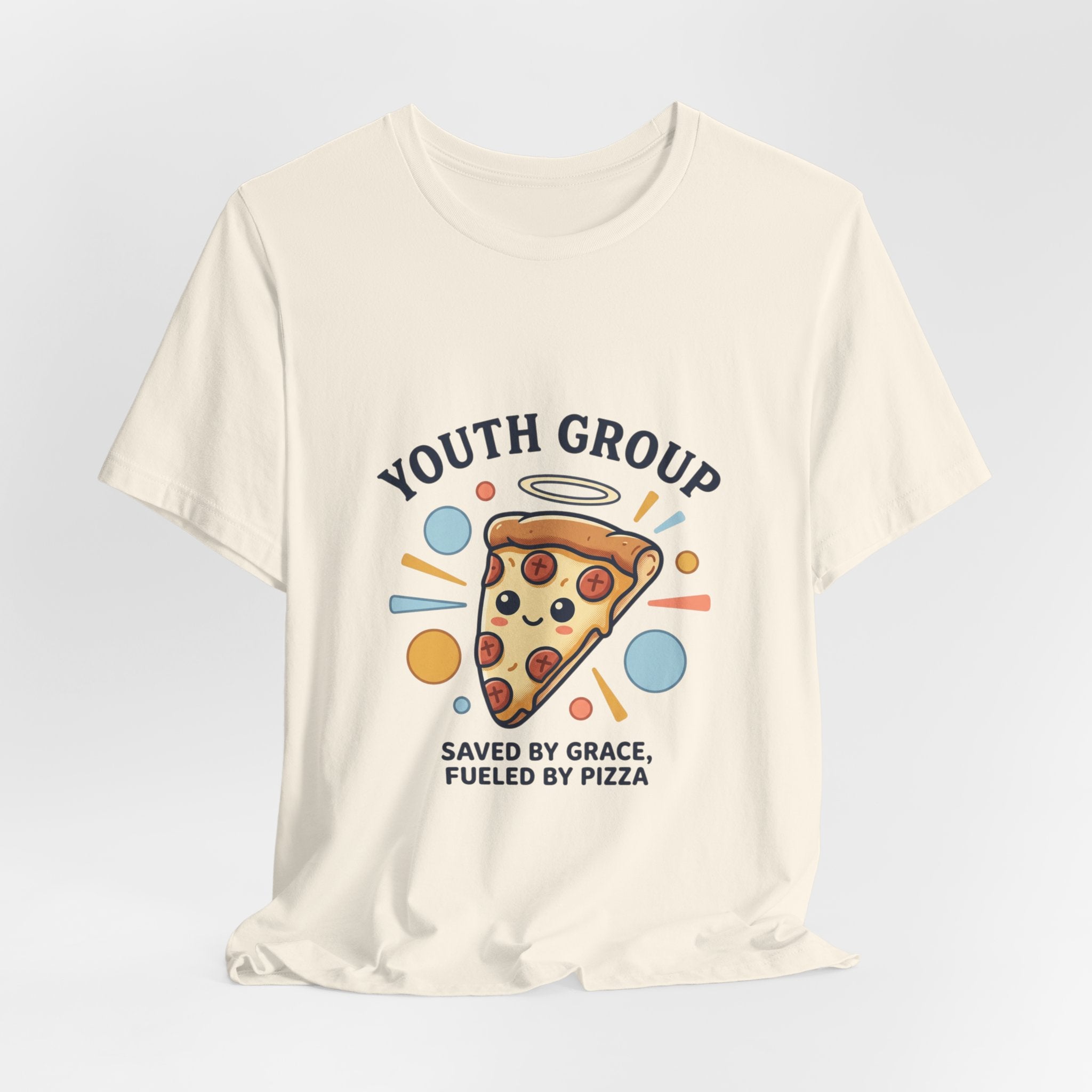 Saved by Grace Pizza Tee | Christian memes, youth group retro church tee