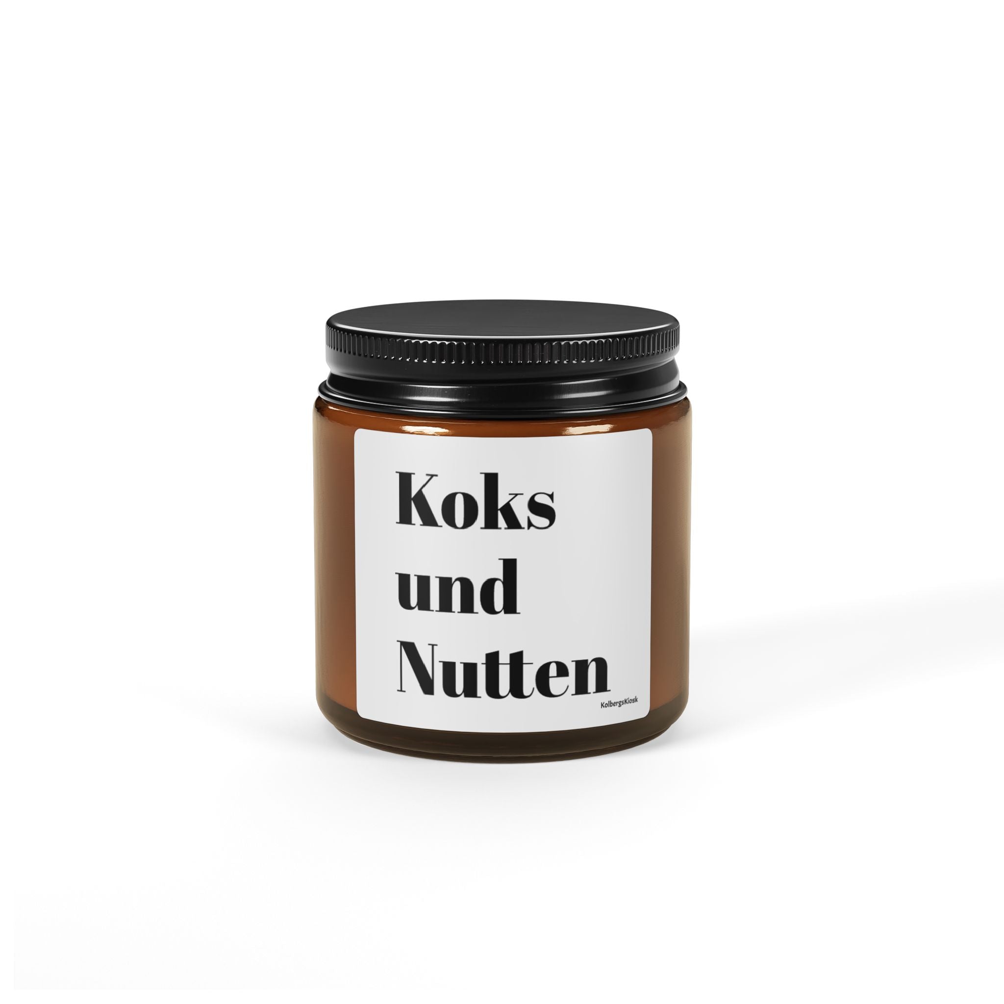 Soy Candle — "Koks und Nutten" Amber Jar (Scented, Multi-Size)