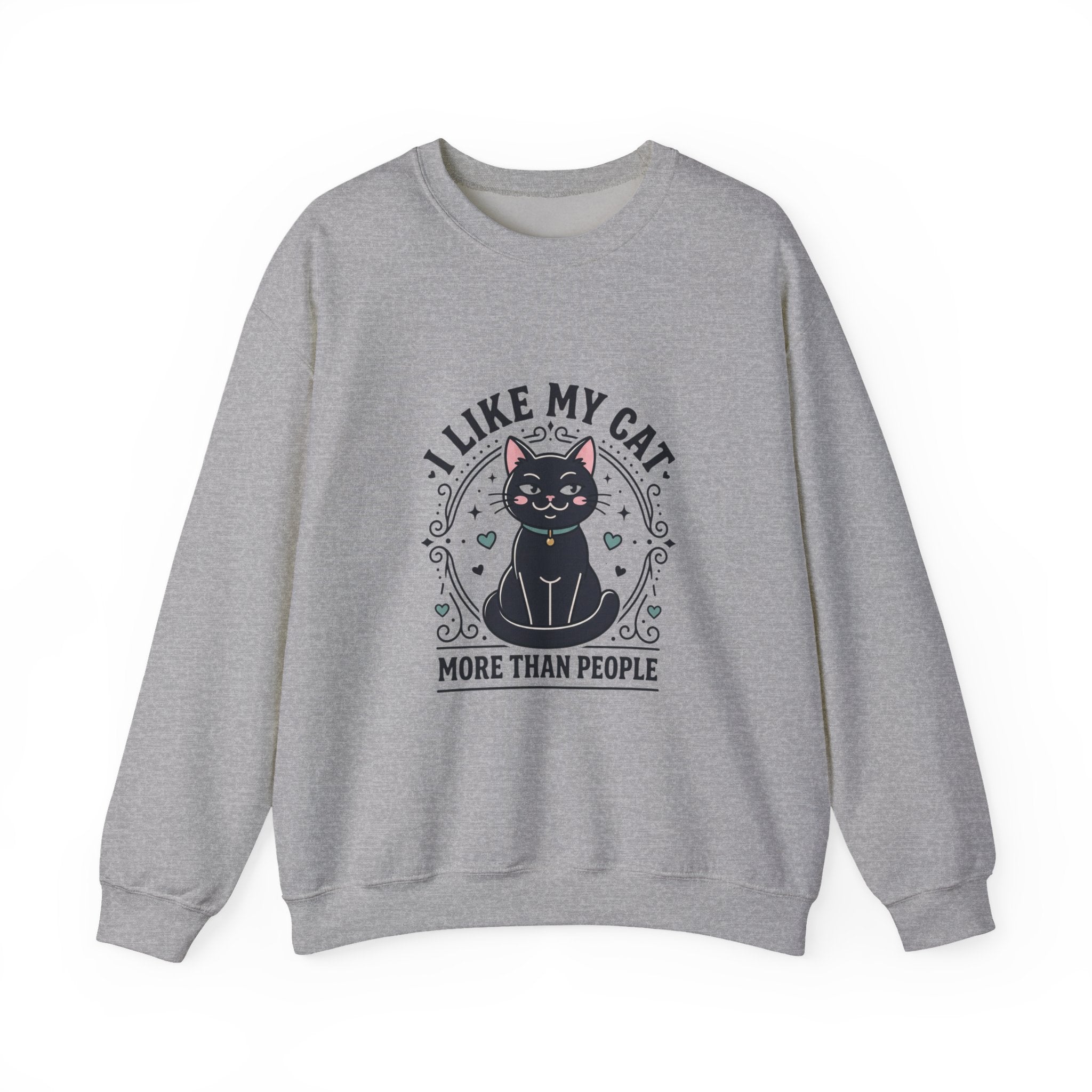 I Like My Cat More Than People Sweatshirt | Black Cat, Funny Cat Shirt, Witchy Cat