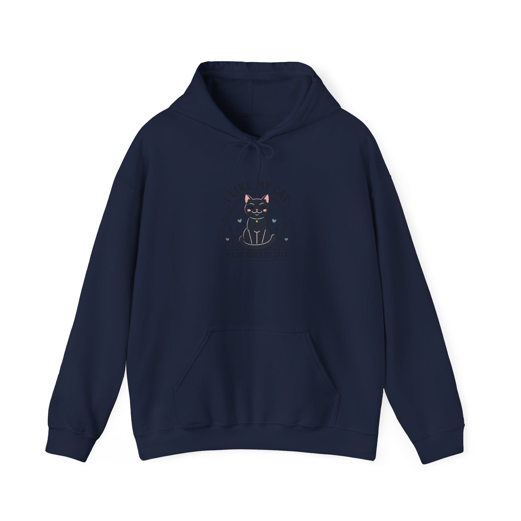 I Like My Cat More Than People Hoodie | black cat, witchy cat, funny cat