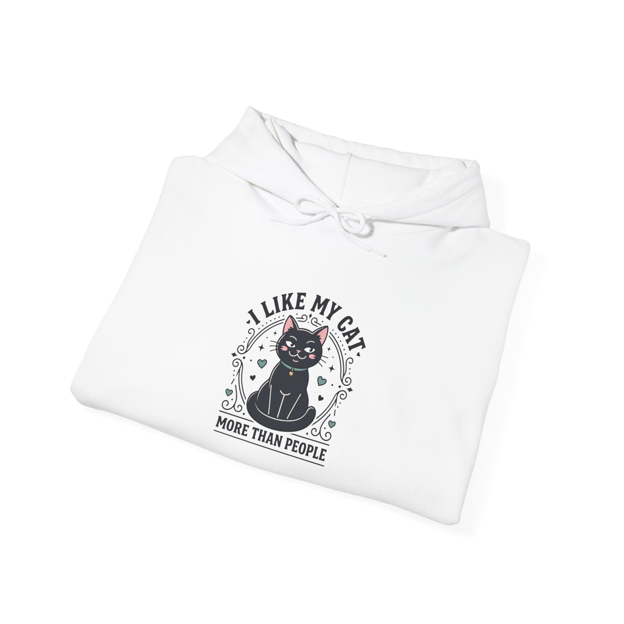 I Like My Cat More Than People Hoodie | black cat, witchy cat, funny cat