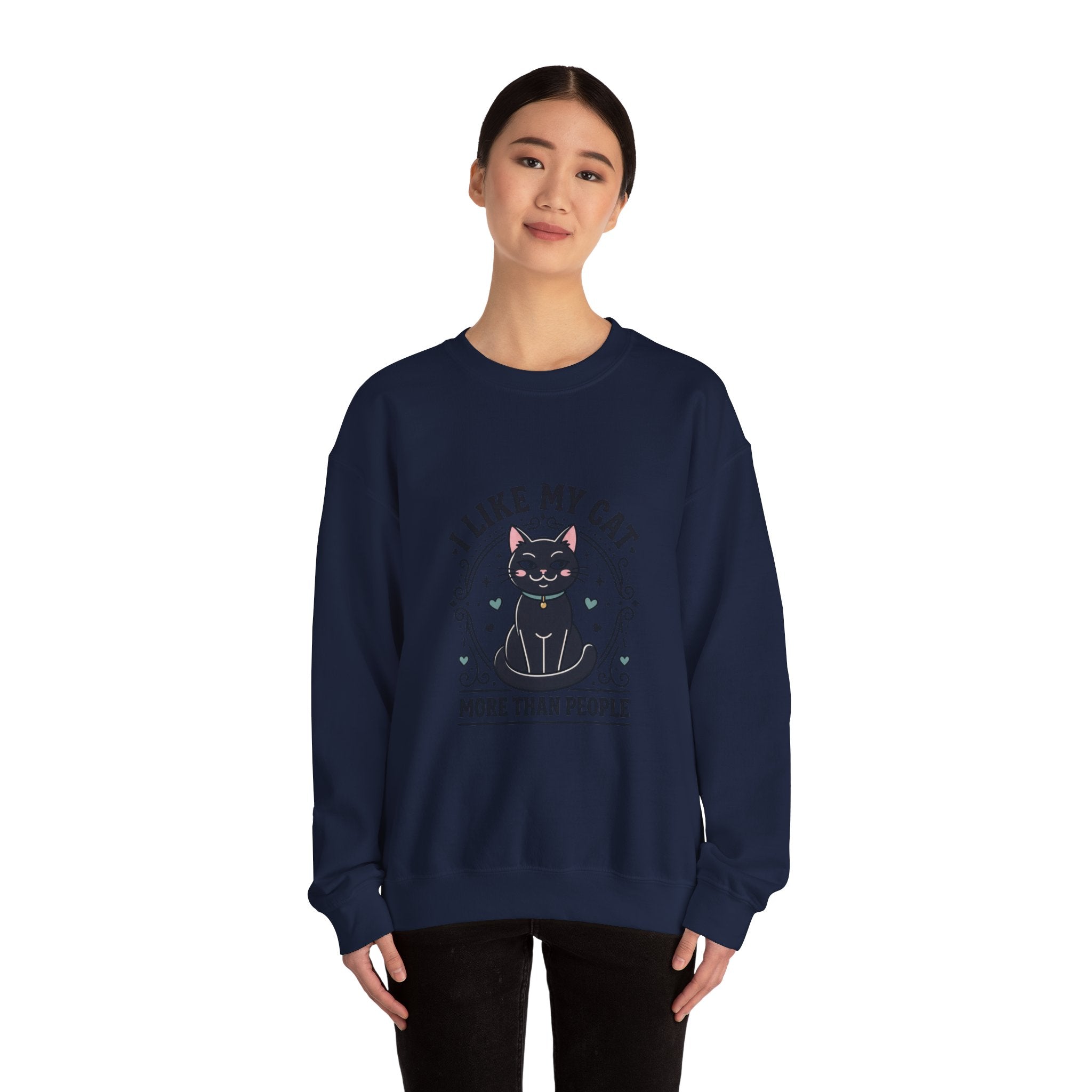 I Like My Cat More Than People Sweatshirt | Black Cat, Funny Cat Shirt, Witchy Cat