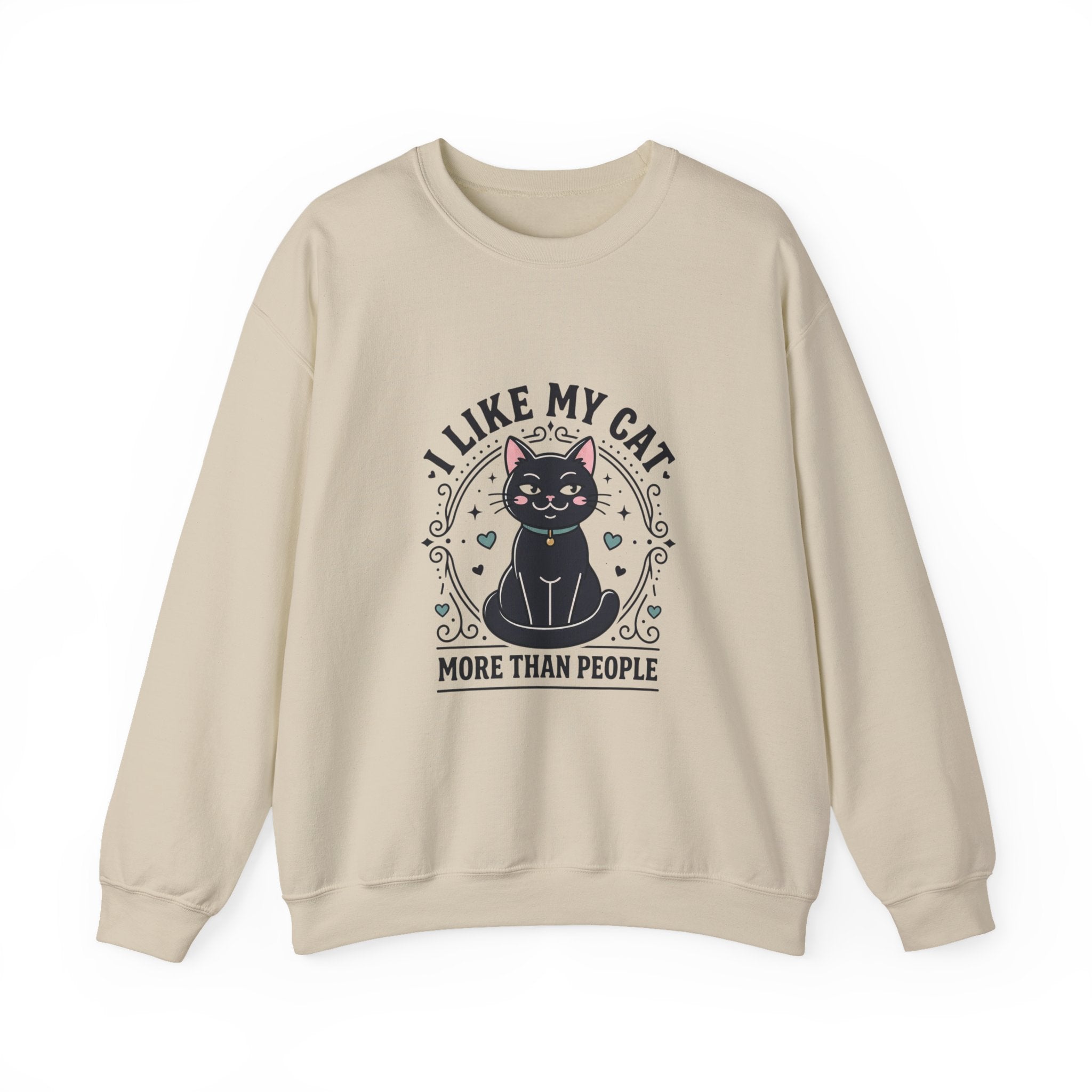 I Like My Cat More Than People Sweatshirt | Black Cat, Funny Cat Shirt, Witchy Cat