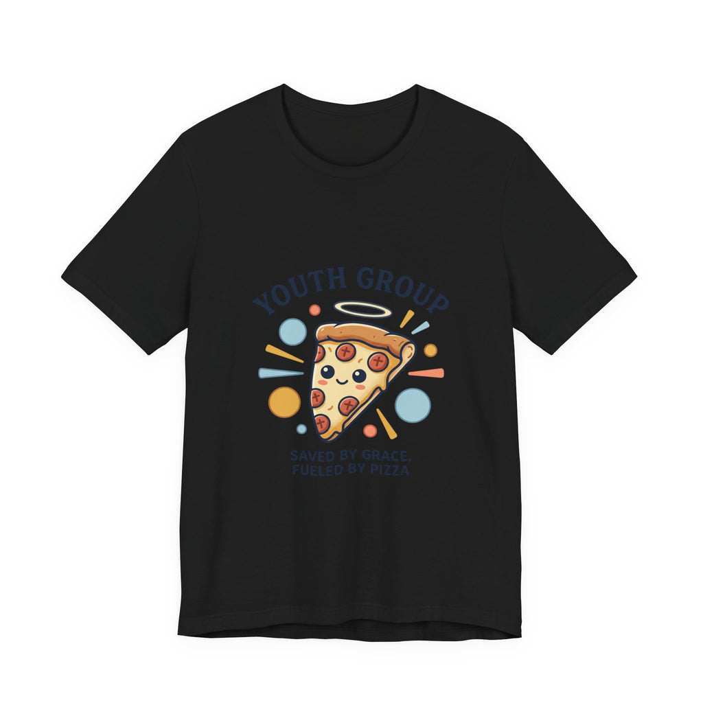 Saved by Grace Pizza Tee | Christian memes, youth group retro church tee