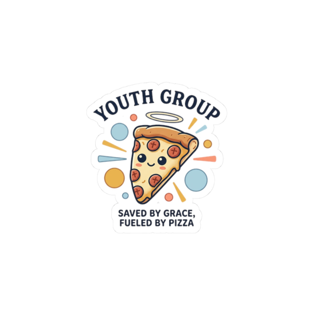 Saved by Grace Pizza Sticker | Christian Memes, Youth Group