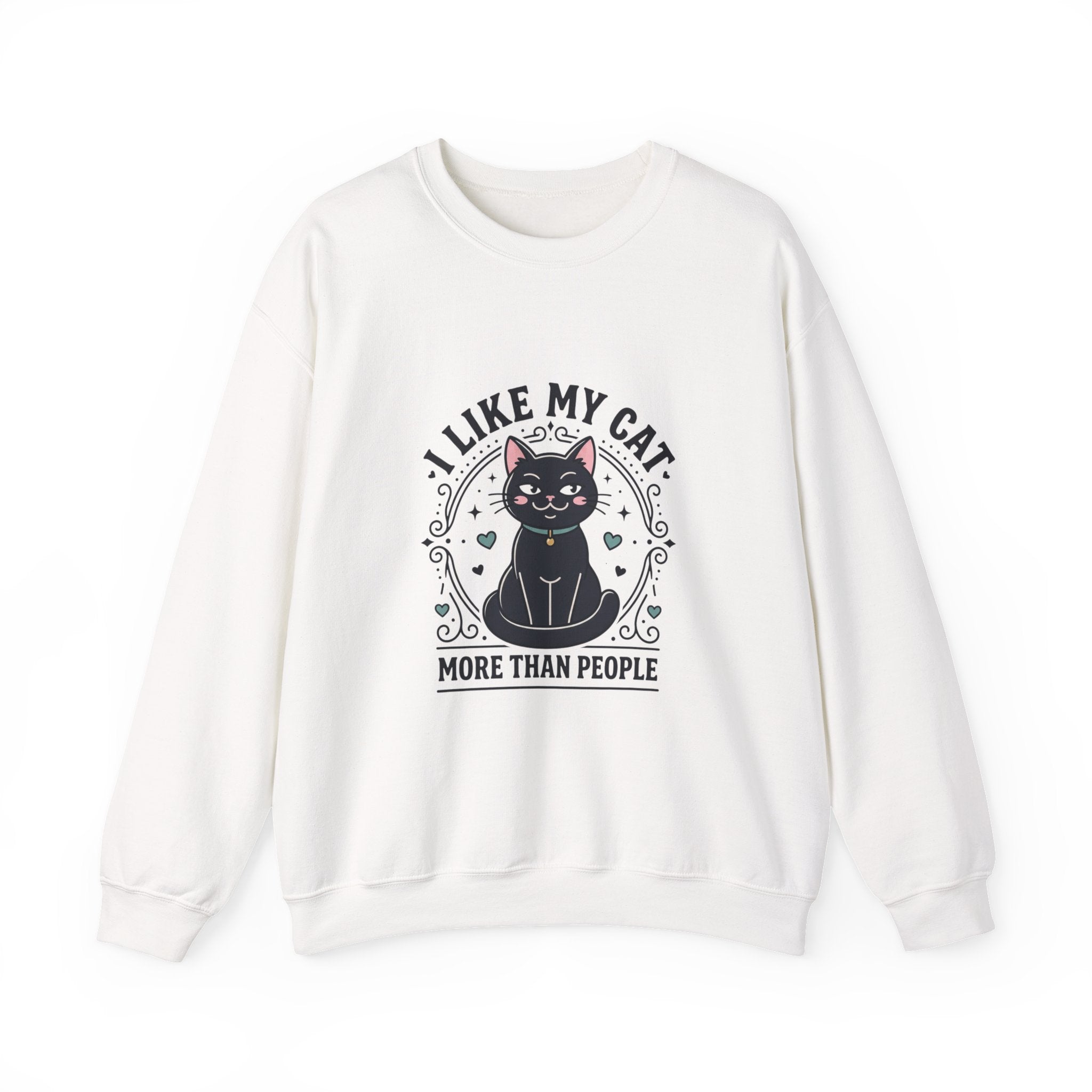 I Like My Cat More Than People Sweatshirt | Black Cat, Funny Cat Shirt, Witchy Cat