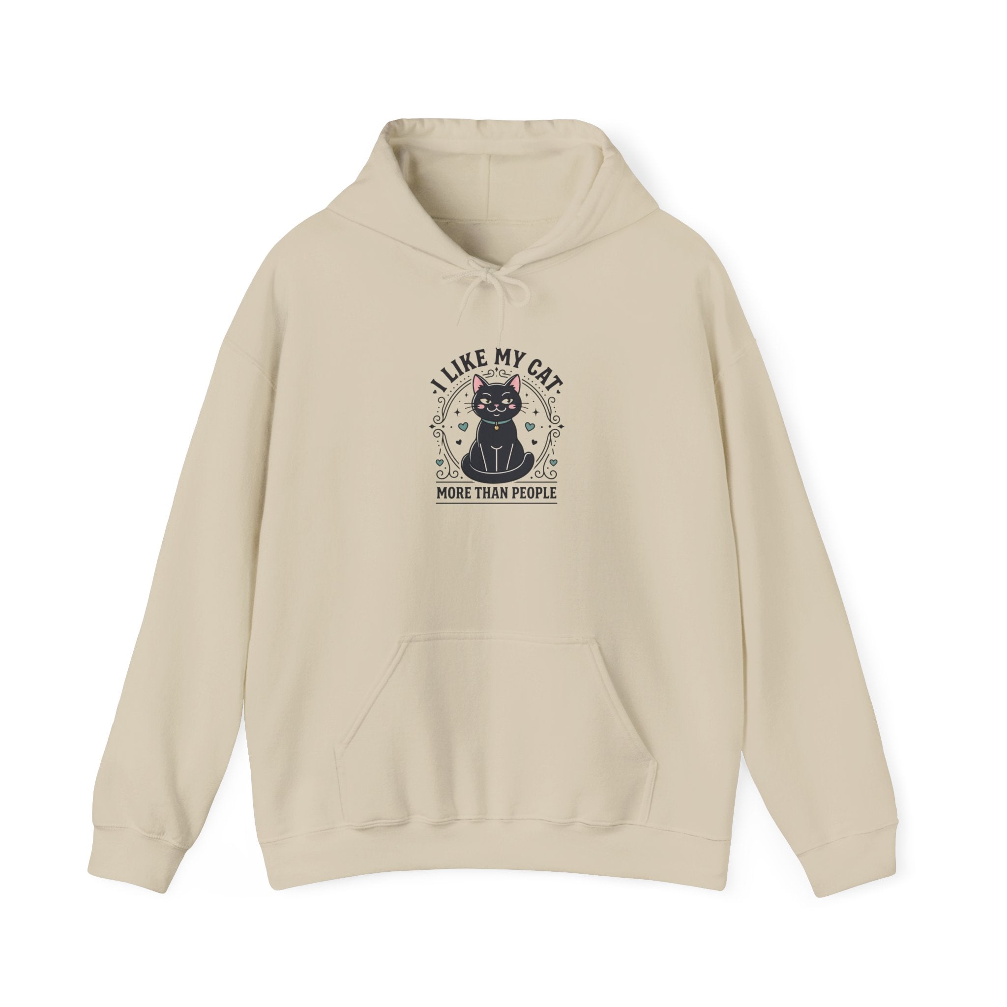 I Like My Cat More Than People Hoodie | black cat, witchy cat, funny cat