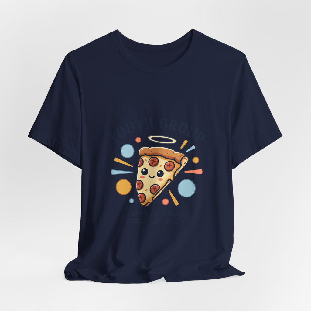 Saved by Grace Pizza Tee | Christian memes, youth group retro church tee