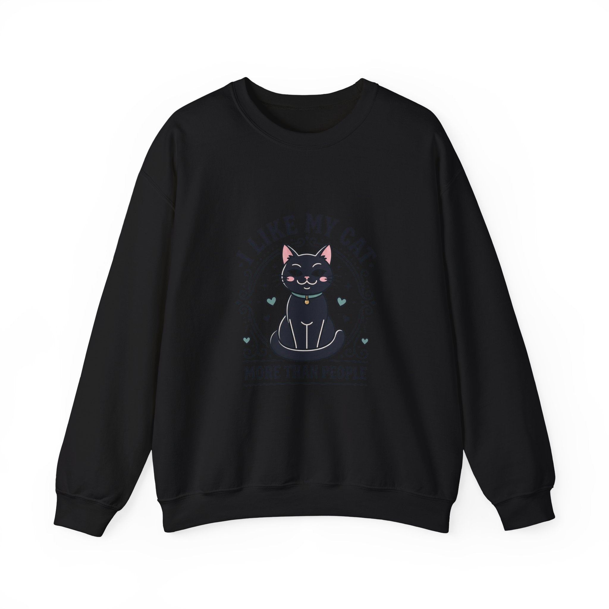 I Like My Cat More Than People Sweatshirt | Black Cat, Funny Cat Shirt, Witchy Cat