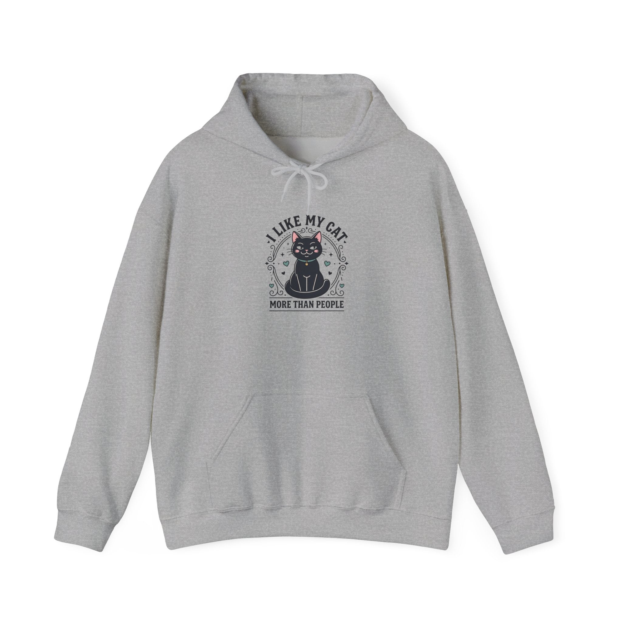 I Like My Cat More Than People Hoodie | black cat, witchy cat, funny cat